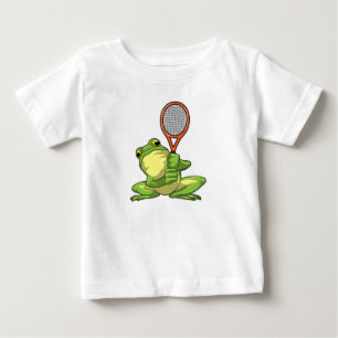 T-shirt Pour Bébé Grenouille au tennis avec raquette de tennis