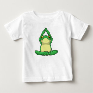 T-shirt Pour Bébé Grenouille au yoga en jambe croisée