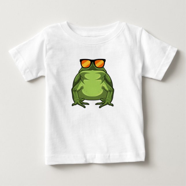 T-shirt Pour Bébé Grenouille avec lunettes de soleil (Devant)