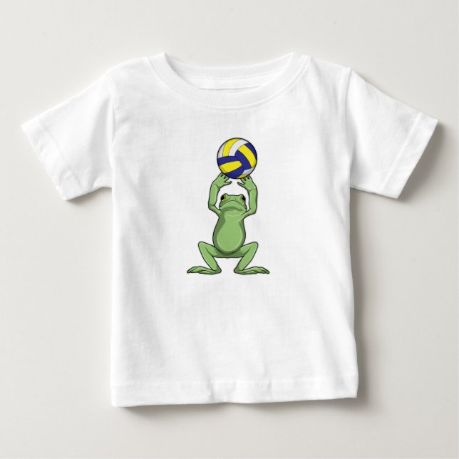 T-shirt Pour Bébé Grenouille avec volleyball (Devant)