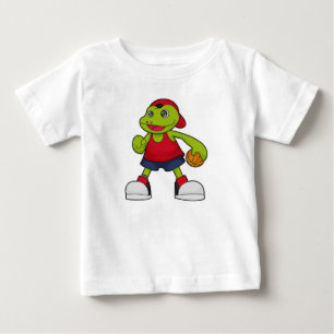 T-shirt Pour Bébé Grenouille comme joueur de basket-ball avec basket