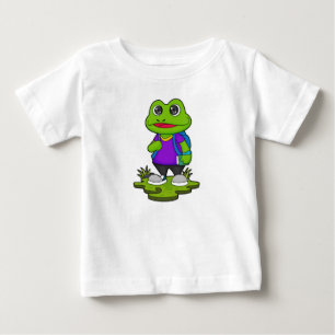 T-shirt Pour Bébé Grenouille comme randonneur avec sac à dos
