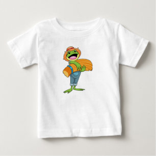 T-shirt Pour Bébé Grenouille en tant que fermier avec paille