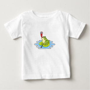 T-shirt Pour Bébé Grenouille sur la feuille avec insecte