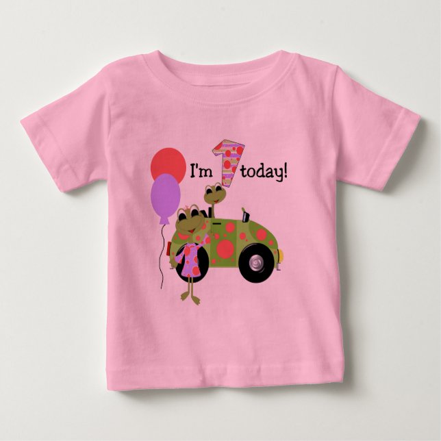 T-shirt Pour Bébé Grenouilles Mod 1er anniversaire (Devant)