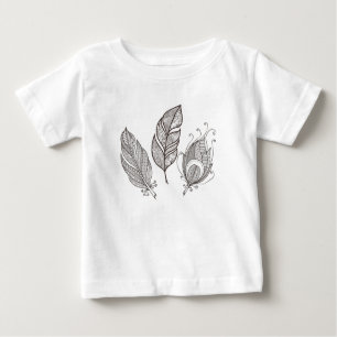 T-shirt Pour Bébé Griffonnage complexe de plume