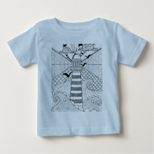 T-shirt Pour Bébé Griffonnage tiré par la main de phare