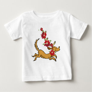 T-shirt Pour Bébé Grille   Max Christmas Pointsettia