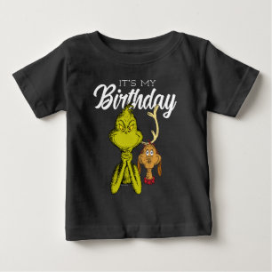 T-shirt Pour Bébé Grinch Tableau Noir C'est Mon Anniversaire