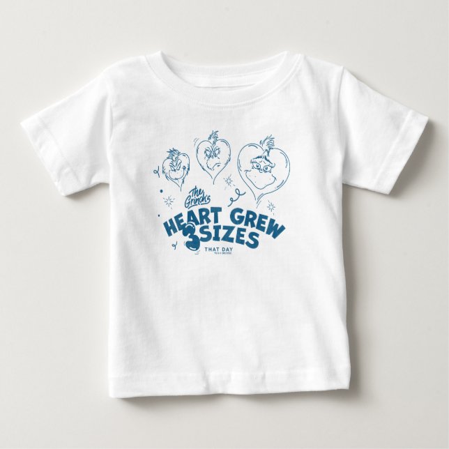 T-shirt Pour Bébé Grinch's Heart Grew 3 Tailles (Devant)