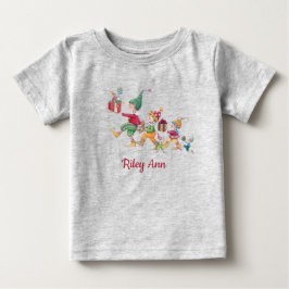 T-shirt Pour Bébé Gris de Noël personnalisé