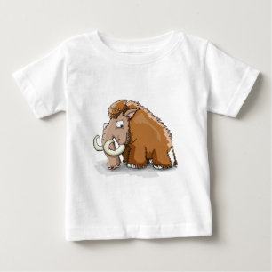 T-shirt Pour Bébé Gros tronc et défenses caricature mammouth