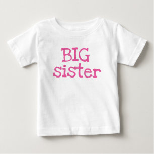 T-shirt Pour Bébé Grosse Soeur du texte rose