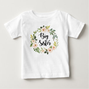 T-shirt Pour Bébé Grosse Soeur florale