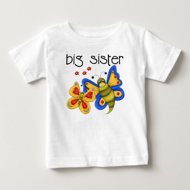 T-shirt Pour Bébé Grosse soeur papillon (Devant)