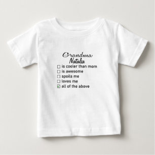 T-shirt Pour Bébé Grossesse bébé grand-mère, grand-mère personnalisé