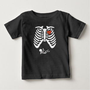 T-shirt Pour Bébé Grossesse squelette éffrayant Halloween bébé citro