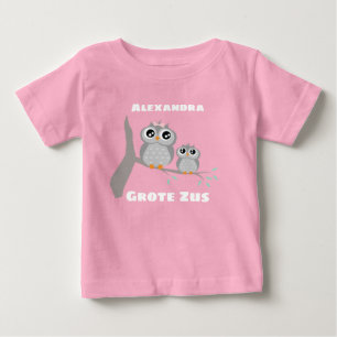 T-shirt Pour Bébé Grote zus aanpasbaar naam rencontré uiltjes t-shir