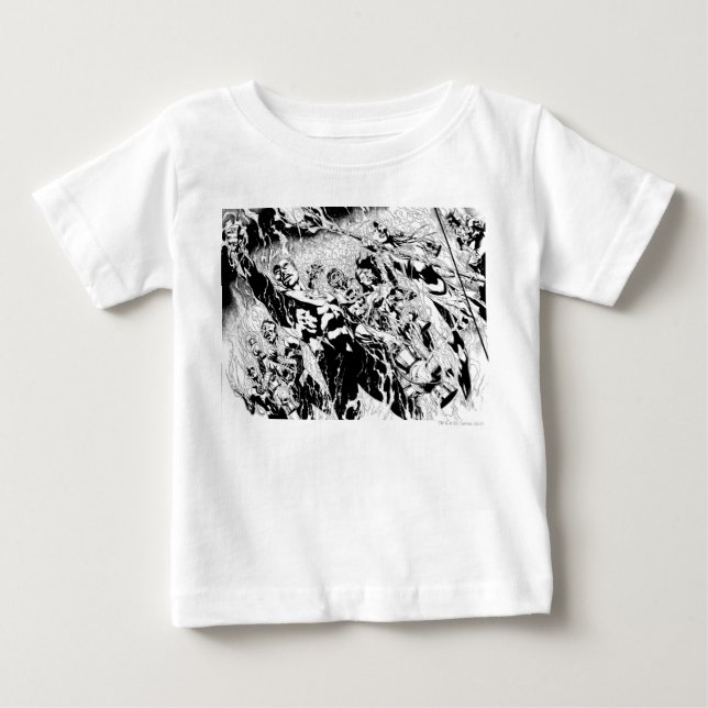 T-shirt Pour Bébé Groupe de lanternes vertes (Devant)
