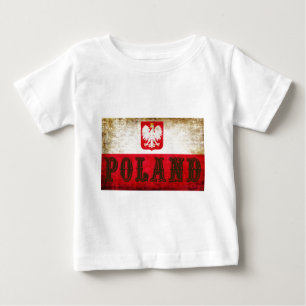 T-shirt Pour Bébé Grunge du drapeau polonais