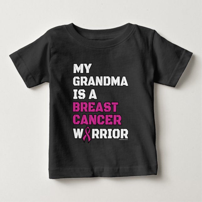 T-shirt Pour Bébé Guerrier/Bloc/Grand-mère...Cancer du sein (Devant)