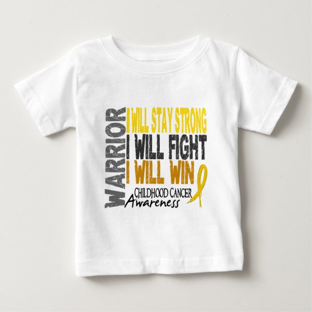 T-shirt Pour Bébé Guerrier de Cancer d'enfance (Devant)