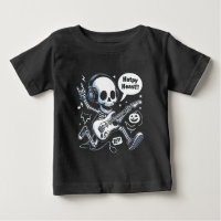 Guitare crâne Halloween Rocker Funny Music Fan Tee