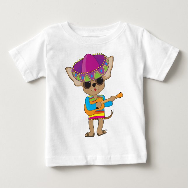 T-shirt Pour Bébé Guitare de chiwawa (Devant)