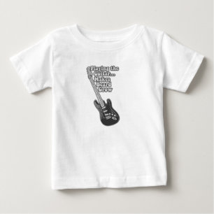 T-shirt Pour Bébé Guitare vintage en noir et blanc pour guitaristes