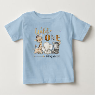 T-shirt Pour Bébé Gungle Wild One Baby Animaux 1er Anniversaire