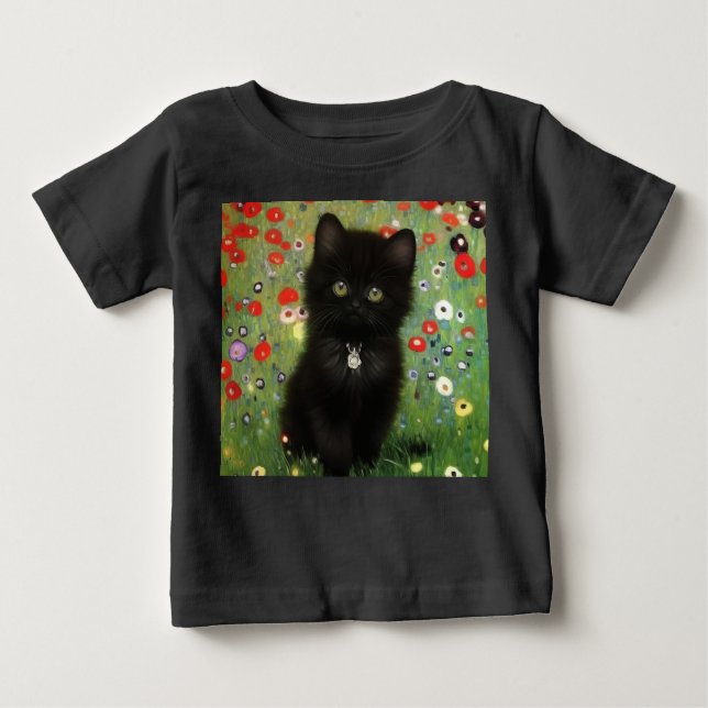 T-shirt Pour Bébé Gustav Klimt Kitten (Devant)