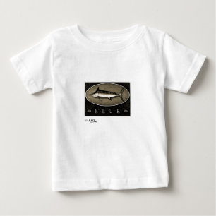 T-shirt Pour Bébé Habillement noir du nourrisson de Marlin bleu et