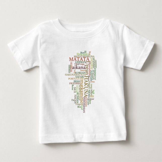T-shirt Pour Bébé Hakuna Matata Global Word Cloud Art (Devant)