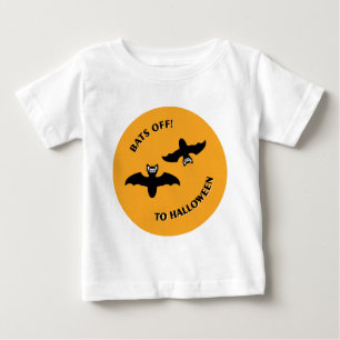 T-shirt Pour Bébé Halloween Bats Orange