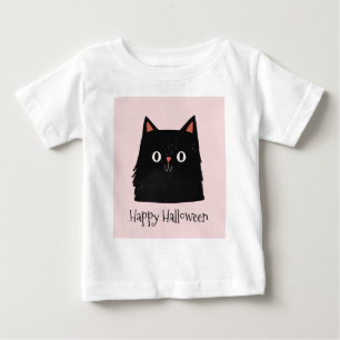 T-shirt Pour Bébé Halloween Chat Noir Cute Witch