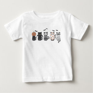 T-shirt Pour Bébé Halloween Chats noirs Éffrayant mignonne drôle