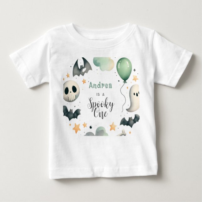 T-shirt Pour Bébé Halloween Éffrayant premier (Devant)
