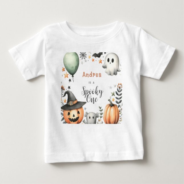 T-shirt Pour Bébé Halloween Éffrayant premier (Devant)