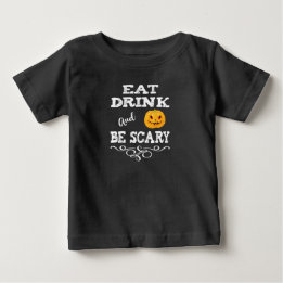 T-shirt Pour Bébé Halloween fête manger Boire et être effrayant visa