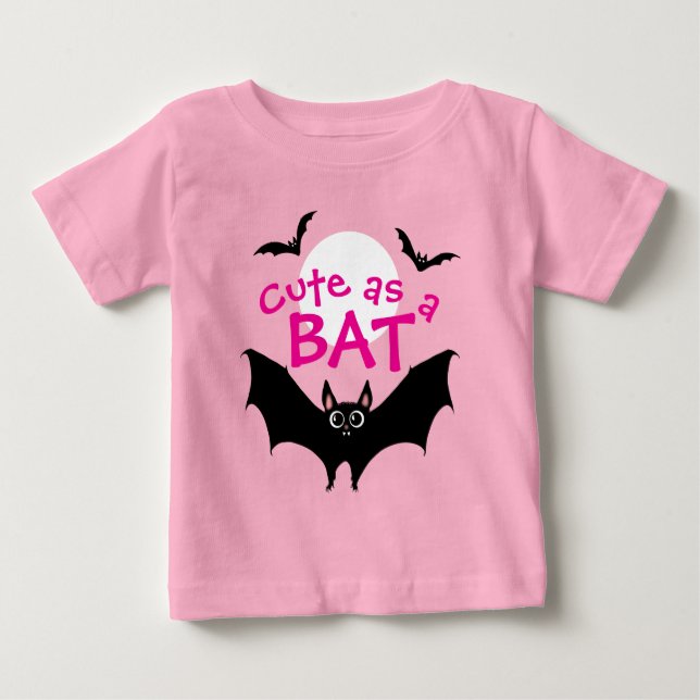 T-shirt Pour Bébé Halloween Mignon comme une chauve-souris (Devant)
