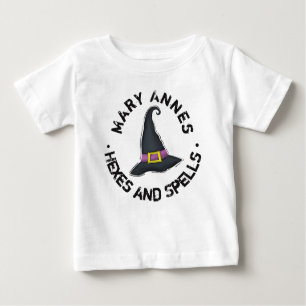 T-shirt Pour Bébé Halloween mignonne sorcière Casquette Whimsical en