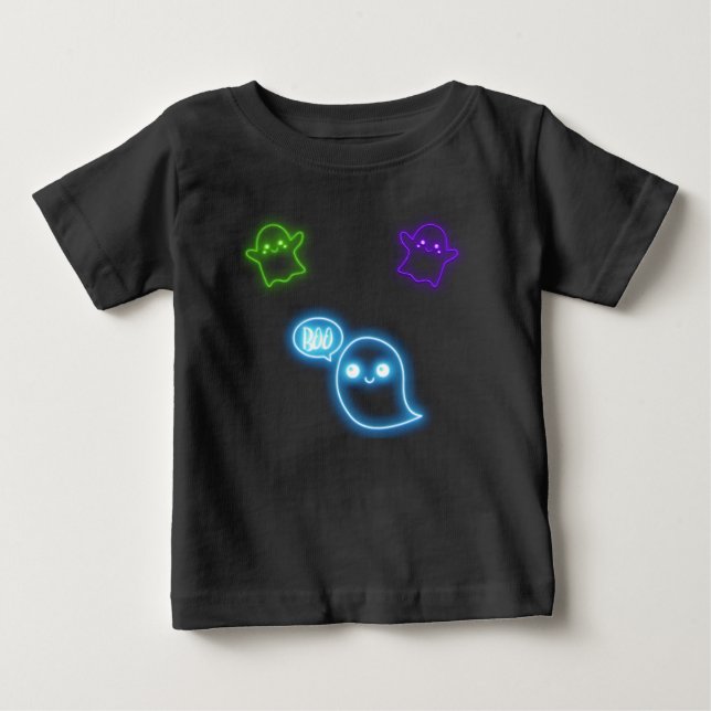 T-shirt Pour Bébé Halloween Neon Ghosts (Devant)