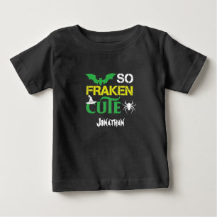 T-shirt Pour Bébé Halloween personnalisé So Fraken Cute Bat Spider C