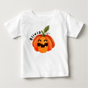 T-shirt Pour Bébé Halloween petit Citrouille personnalisé