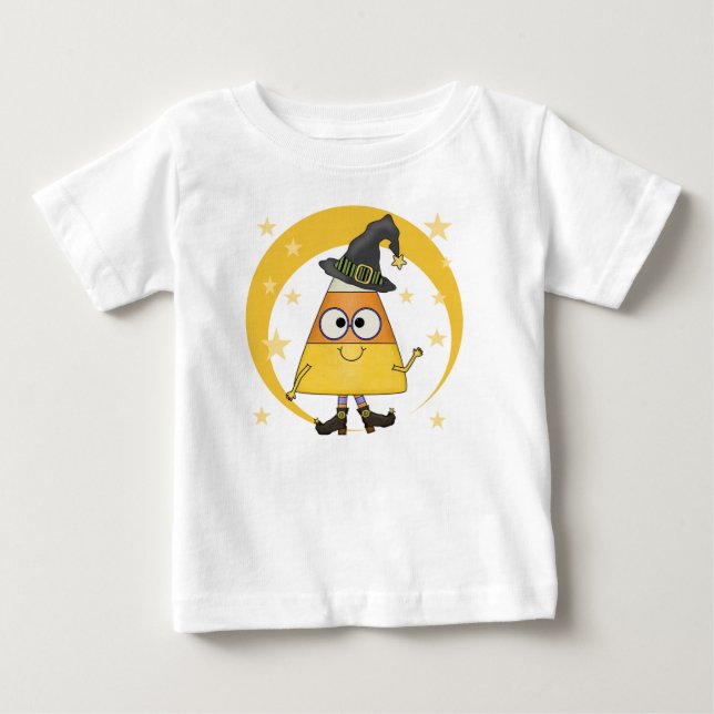 T-shirt Pour Bébé Halloween sorcière de maïs de bonbons (Devant)