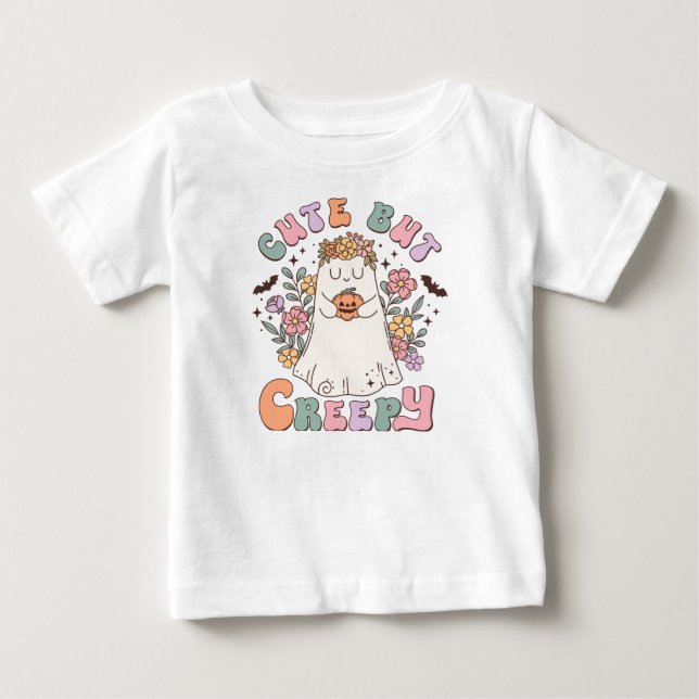 T-shirt Pour Bébé Halloween sympa mais Déplaisant (Devant)