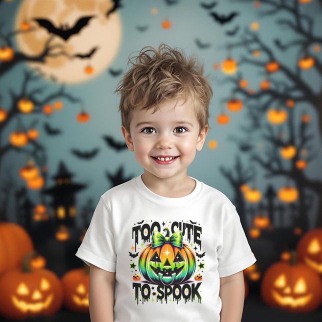 T-shirt Pour Bébé Halloween trop mignon pour parler Citrouille Coque (Créateur téléchargé)