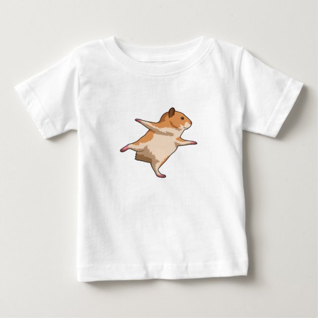 T-shirt Pour Bébé Hamster at Yoga Stretching Legs (Devant)