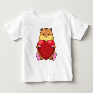 T-shirt Pour Bébé Hamster au coeur