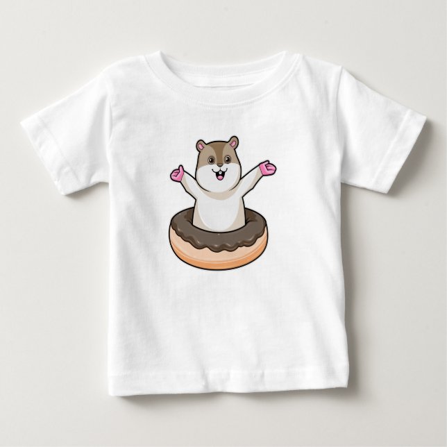 T-shirt Pour Bébé Hamster avec de l'âne au chocolat (Devant)